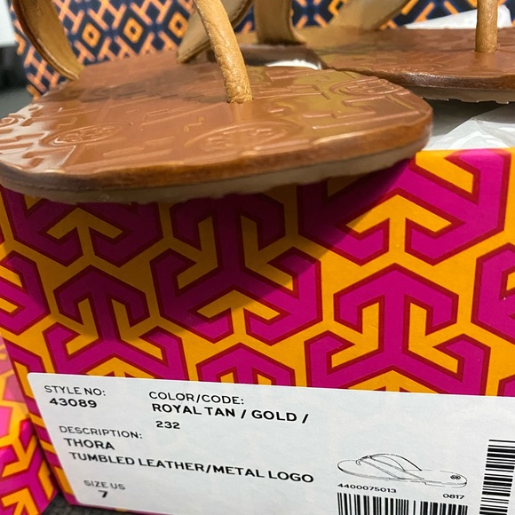 NIB Tory Burch THORA Thumbled Sandals - Picture 9 of 14